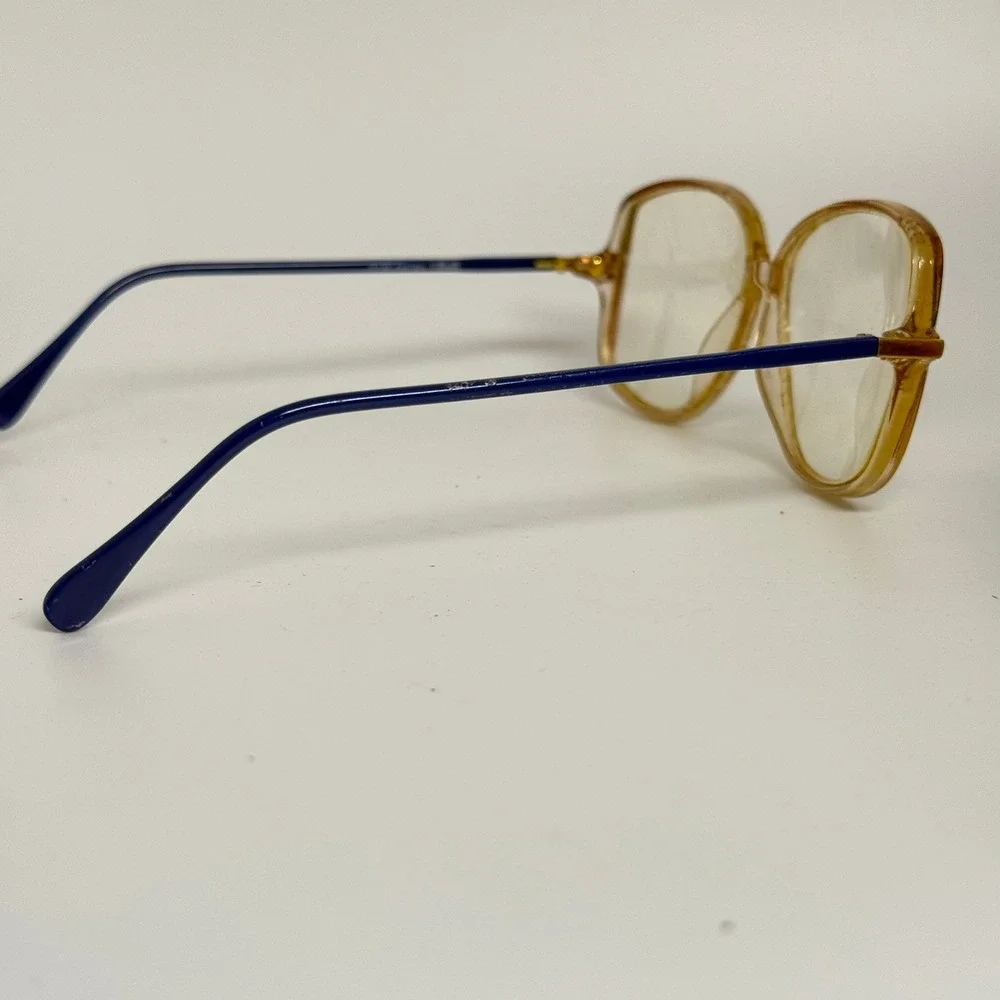 Vintage Silhouette‎ SPX M 1767 Eyeglasses Blue Amber Oversized Square Austria